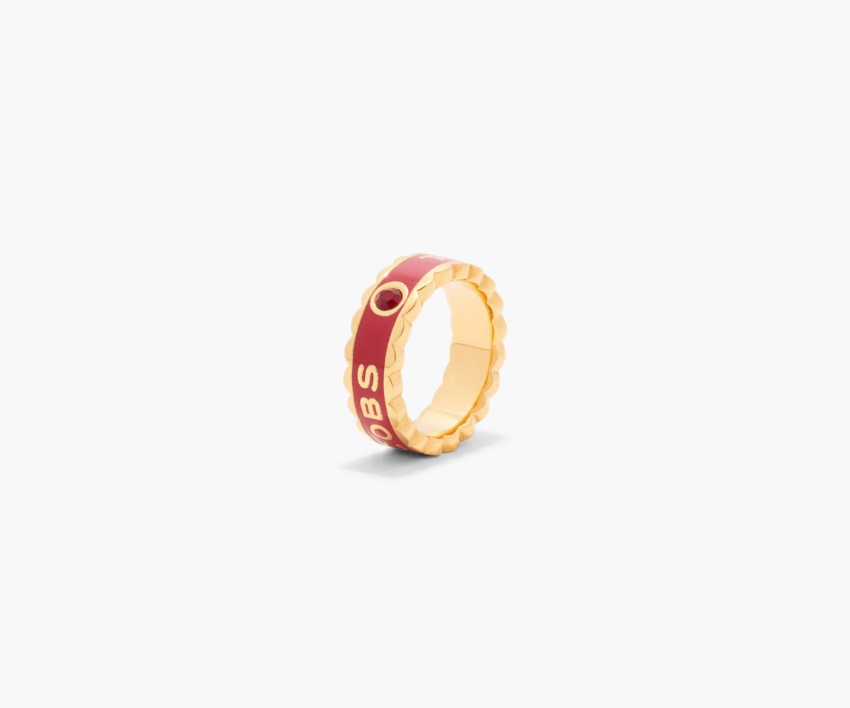 Marc Jacobs Scallop Medallion Ring Červené Zlaté | UBQXO5806