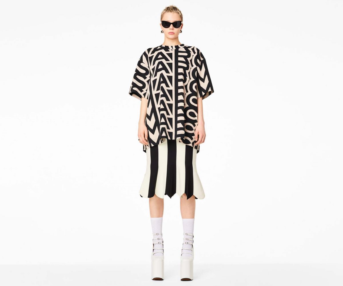 Marc Jacobs Scuba Stripe Skirt Černé Bílé | NJVQK0358