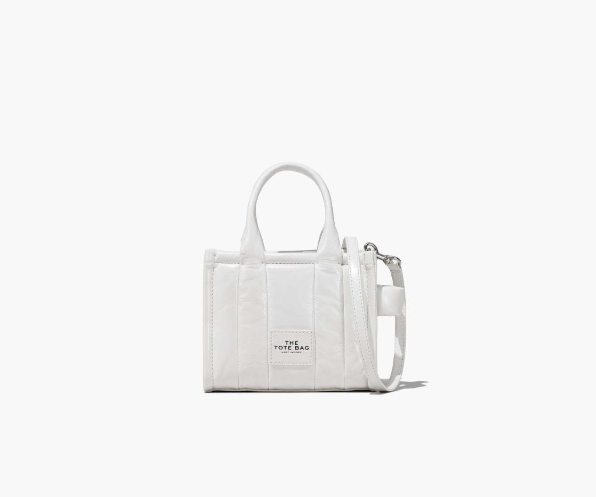 Marc Jacobs Shiny Crinkle Micro Tote Bílé | JBUPZ6230