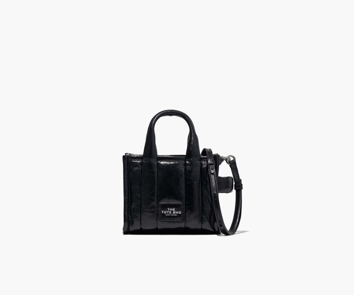 Marc Jacobs Shiny Crinkle Micro Tote Černé | JPEWF4025