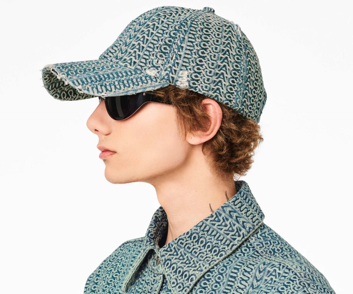 Marc Jacobs Washed Monogram Denim Baseball Cap Oranžové Blankyt | DFNGU1480