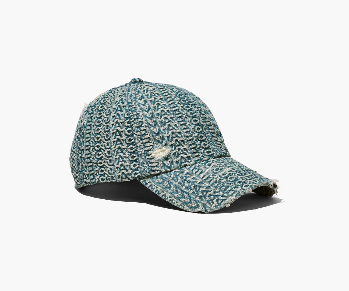 Marc Jacobs Washed Monogram Denim Baseball Cap Oranžové Blankyt | DFNGU1480