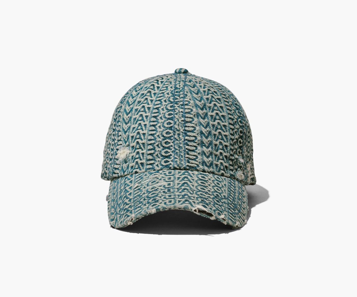 Marc Jacobs Washed Monogram Denim Baseball Cap Oranžové Blankyt | DFNGU1480