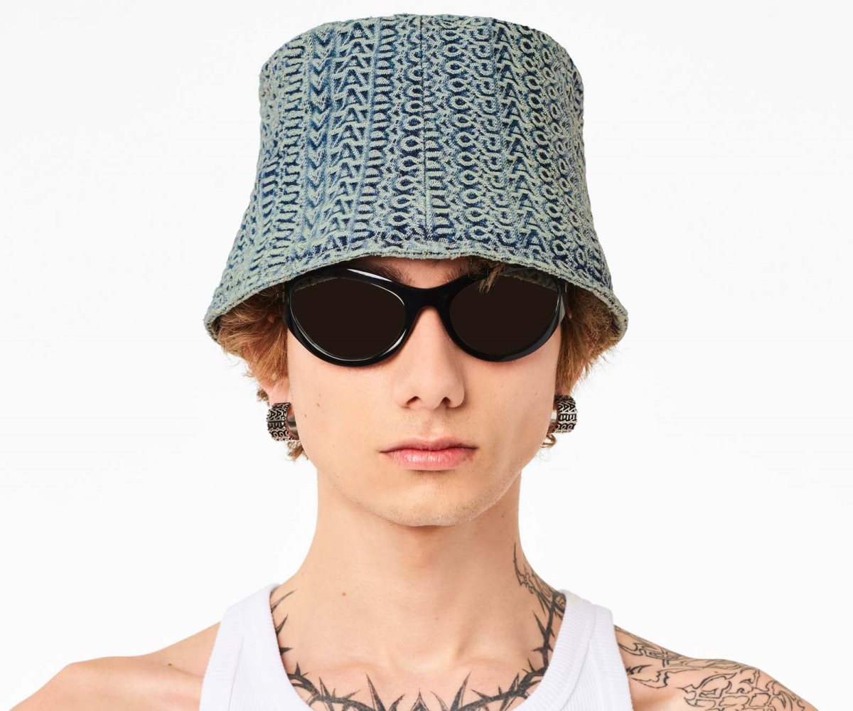 Marc Jacobs Washed Monogram Denim Bucket Hat Oranžové Blankyt | CVXOW2983