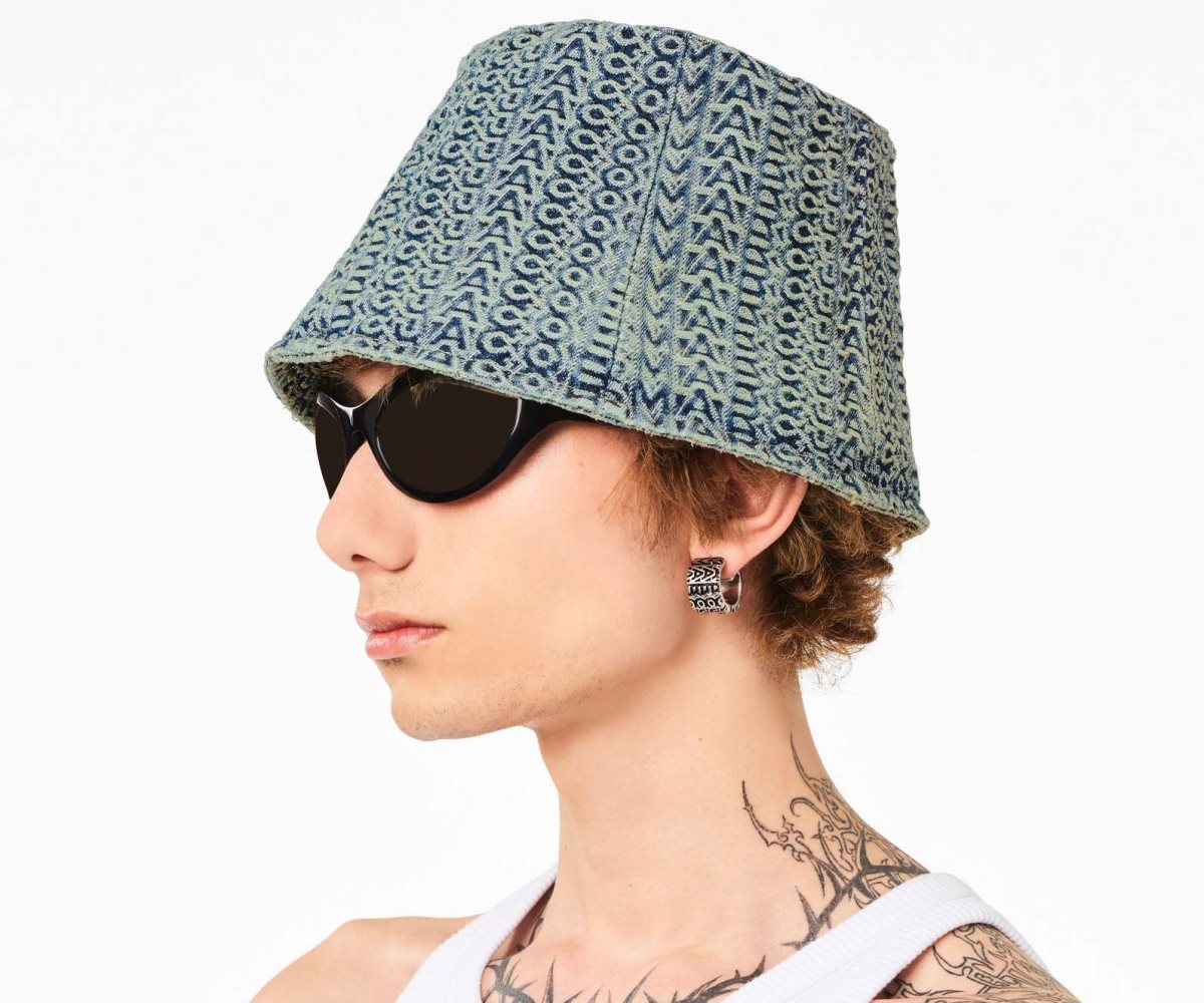 Marc Jacobs Washed Monogram Denim Bucket Hat Oranžové Blankyt | CVXOW2983