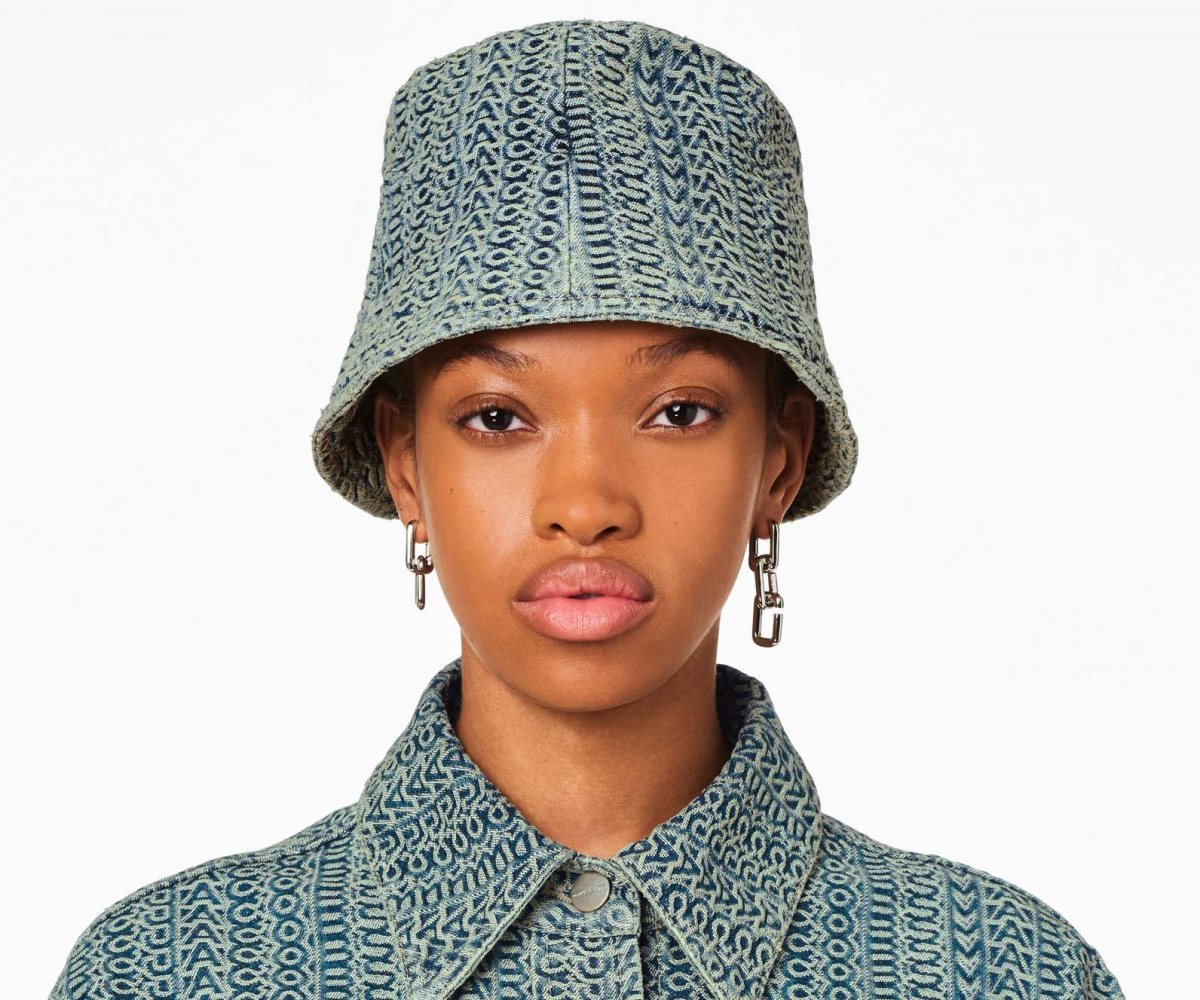 Marc Jacobs Washed Monogram Denim Bucket Hat Oranžové Blankyt | CVXOW2983