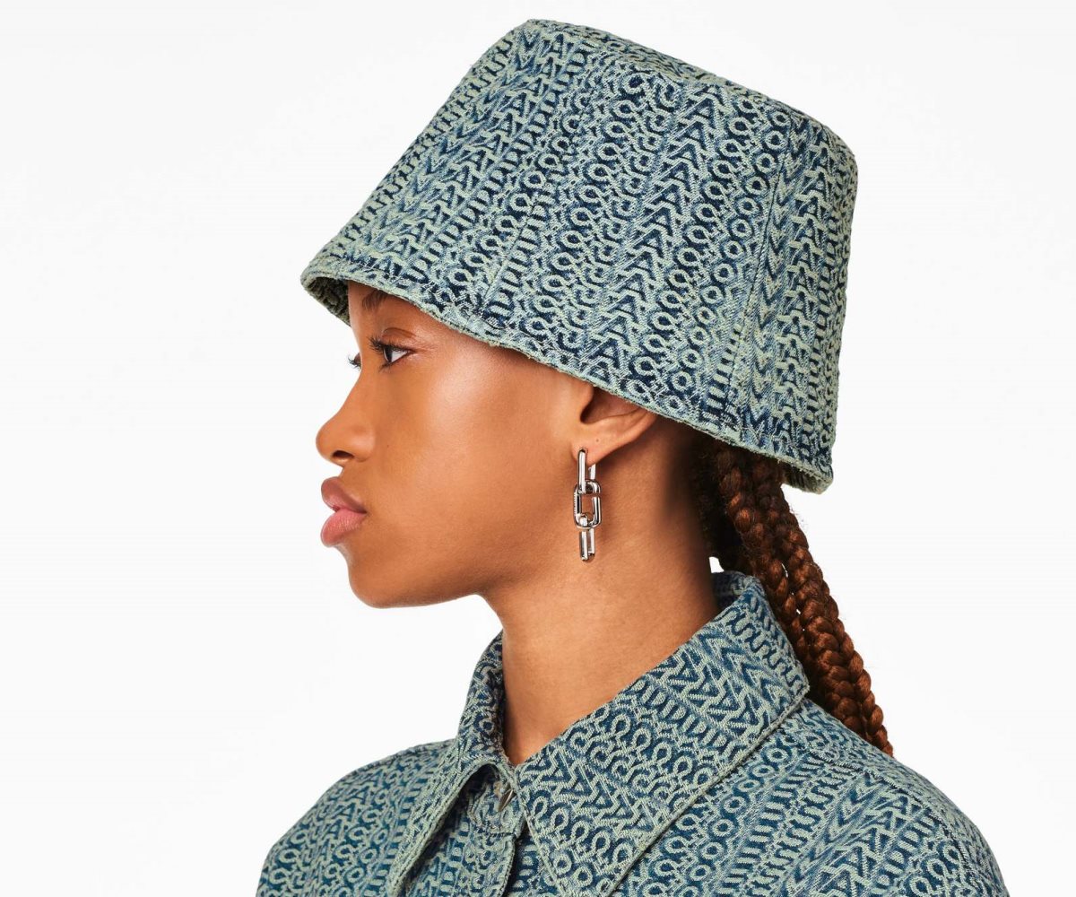 Marc Jacobs Washed Monogram Denim Bucket Hat Oranžové Blankyt | CVXOW2983