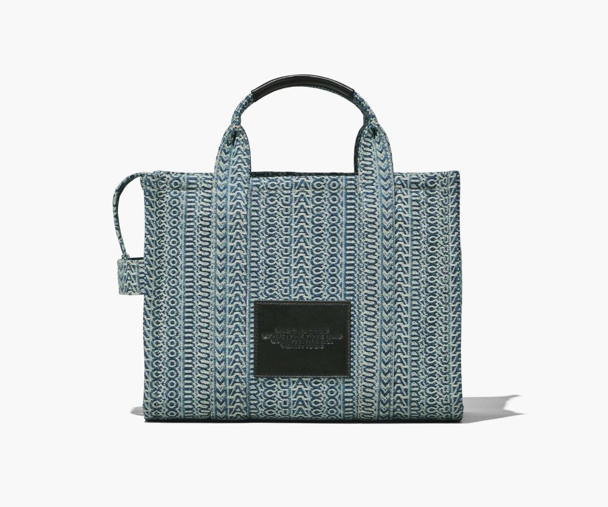 Marc Jacobs Washed Monogram Denim Medium Tote Bag Oranžové Blankyt | HUVES7601