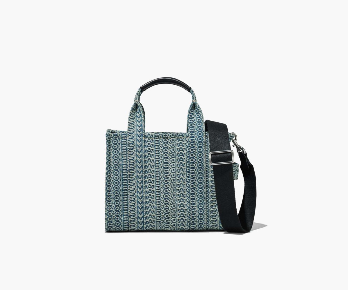 Marc Jacobs Washed Monogram Denim Mini Tote Bag Oranžové Blankyt | QHFUY4708