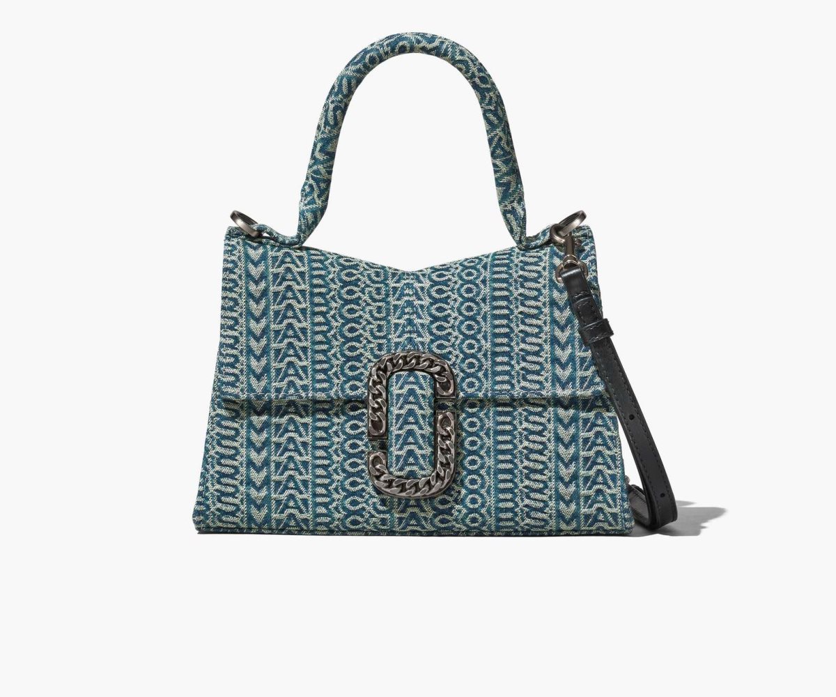 Marc Jacobs Washed Monogram Denim St. Marc Top Handle Oranžové Blankyt | MZUGD6159