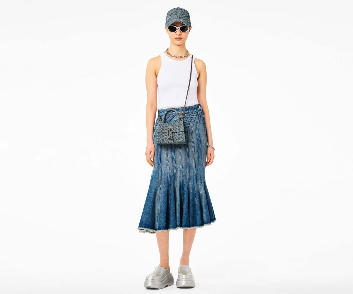 Marc Jacobs Washed Monogram Denim St. Marc Mini Top Handle Oranžové Blankyt | RWCPB4768