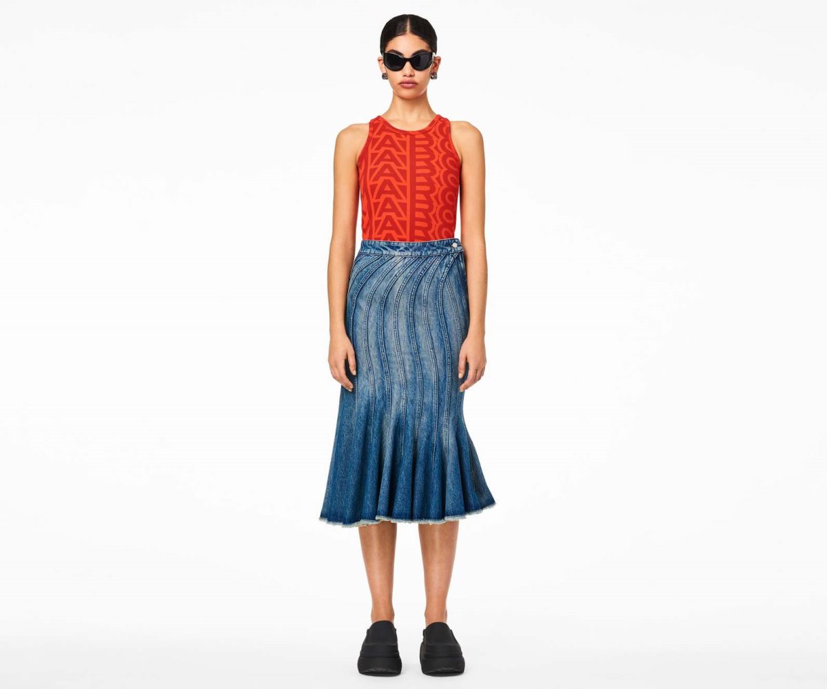 Marc Jacobs Wave Denim Skirt Blankyt | GDJZH2531