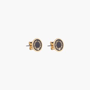 Marc Jacobs Medallion Studs Černé Zlaté | DOBXZ1689