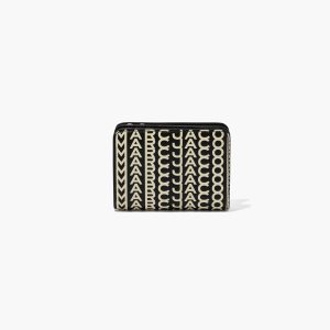 Marc Jacobs Monogram Mini Compact Wallet Černé Bílé | VZGDK0741