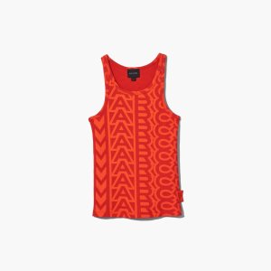 Marc Jacobs Monogram Rib Tank Oranžové Červené | PNMDI4568